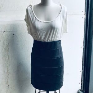 NWOT mixed material mini dress